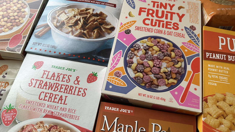 Trader Joe's cereal boxes