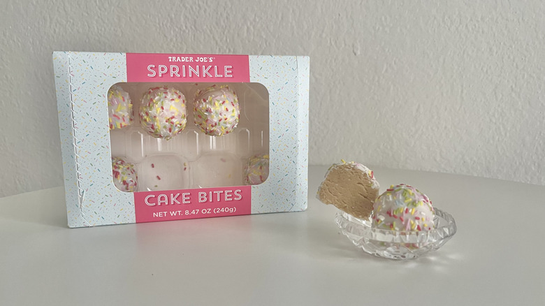 trader joe's sprinkle cake bites on a table