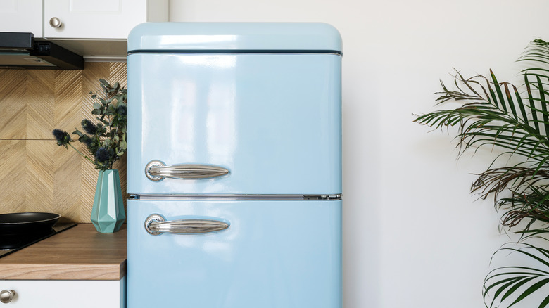 Blue refrigerator