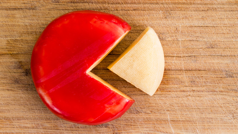 gouda cheese wheel cut