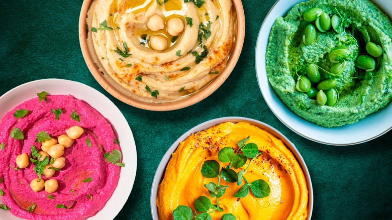 Four types of hummus