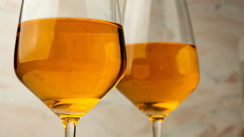 glasses of orange wine