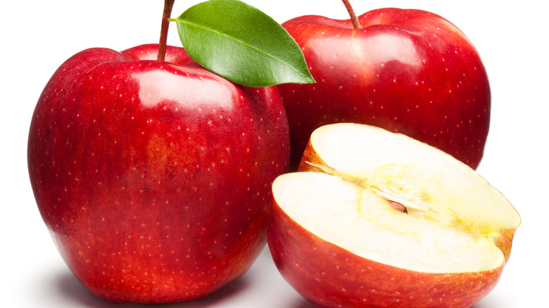 Apples on white background