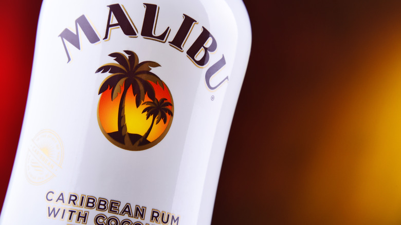 Bottle of Malibu coconut rum