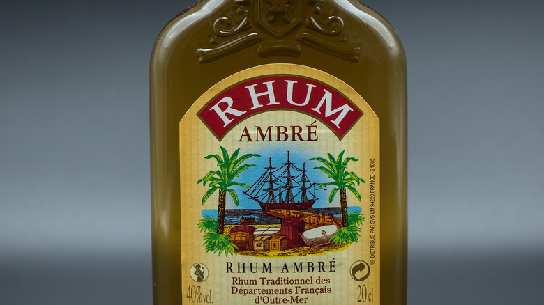 French rhum ambre bottle