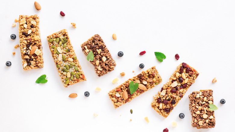 Granola bars white background