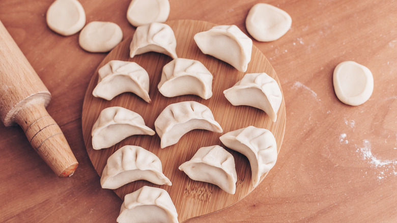 Dumplings on wood