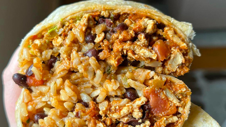 Sofrita burrito with rice