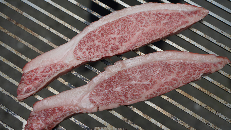 Wagyu spinalis on grill