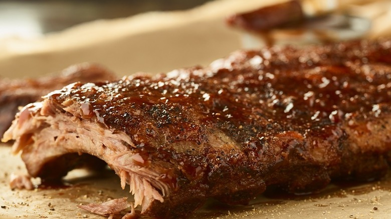 Saucy rack of ribs