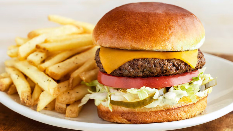 Cheeseburger and fries