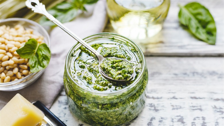 Jar of pesto