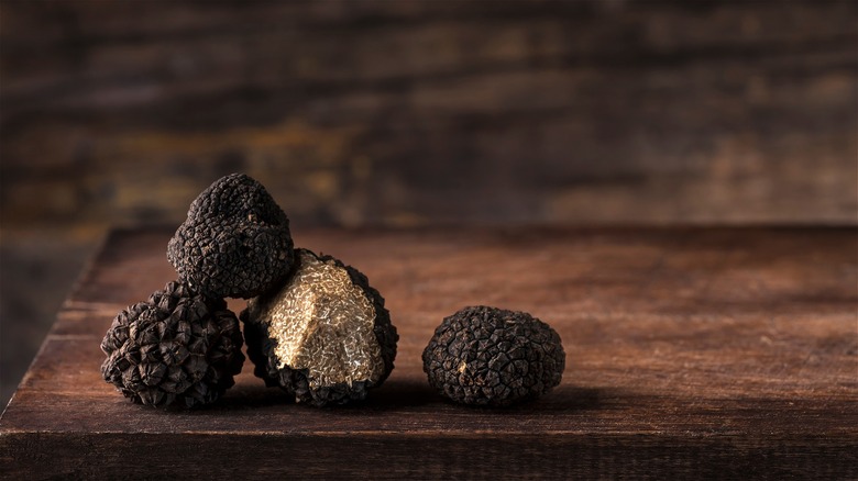 Truffles on a cutting board