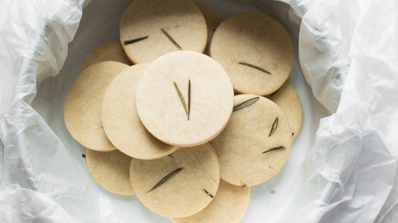 rosemary needles baked into sugar cookies