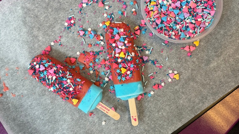 Ice cream pops with sprinkles