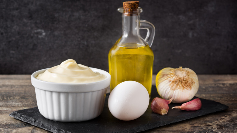 Ingredients for aioli