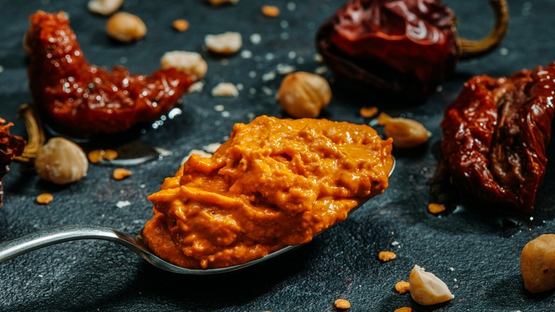 spoonful of Romesco sauce