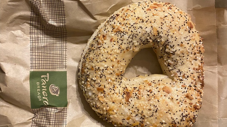 Everything bagel on a bag