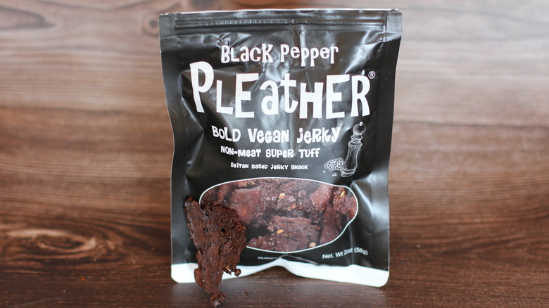 Pleather vegan jerky in bag