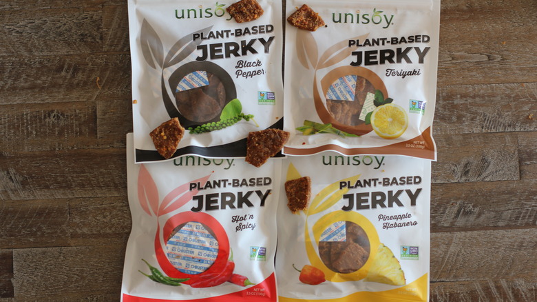 Unisoy plant-based jerky products