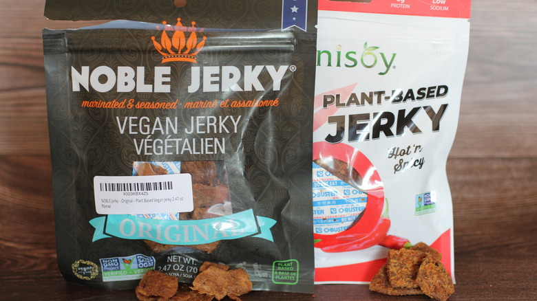 Two vegan jerky brands