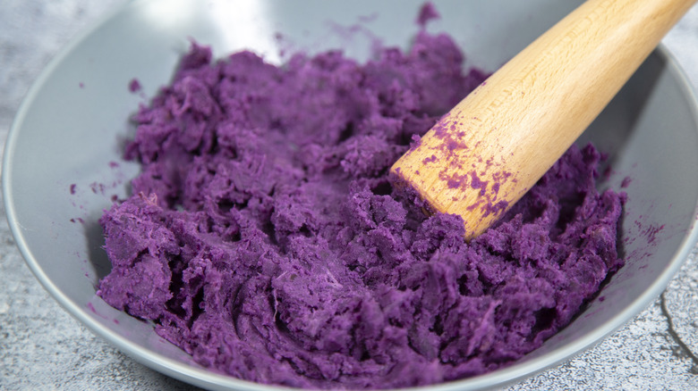 Mashed purple sweet potato 