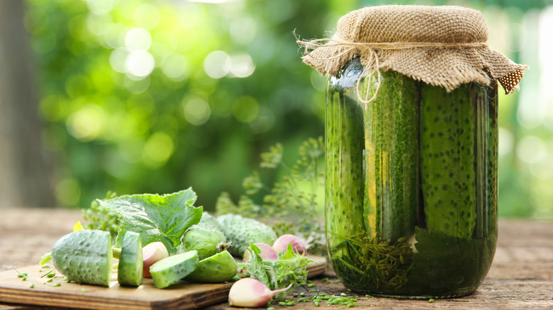 Pickles in a jar