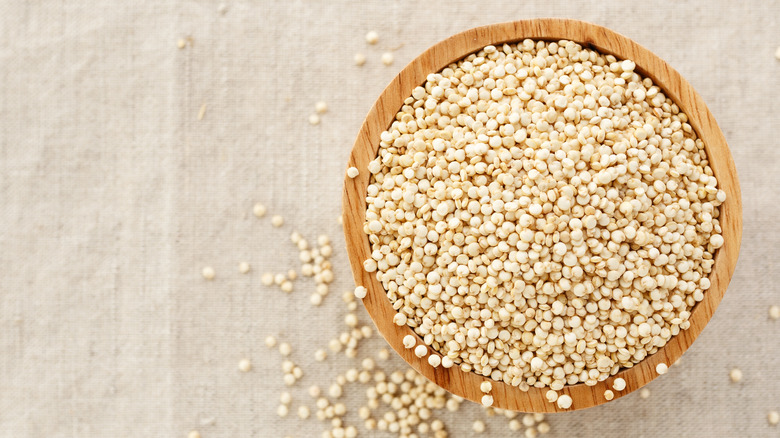 Bowl of raw quinoa