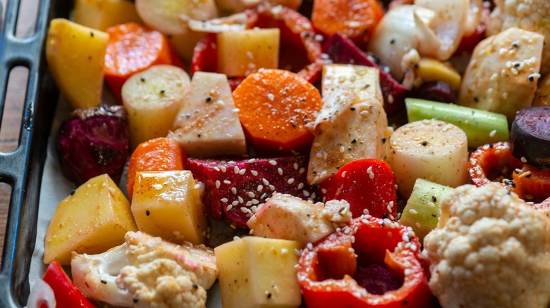 variety of vegetables for roasting