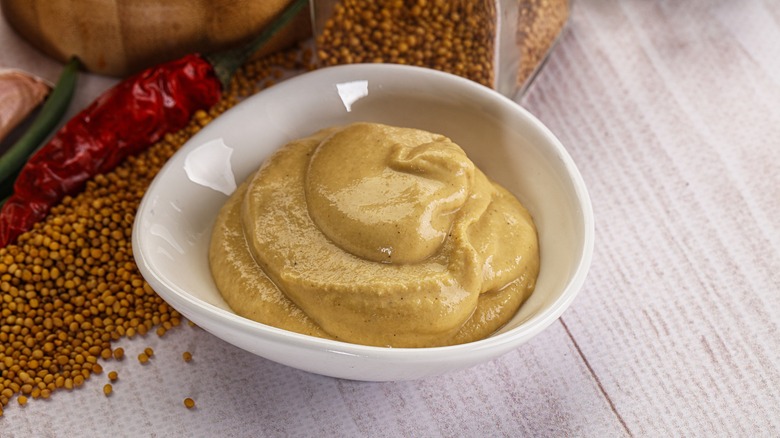 bowl of Dijon mustard