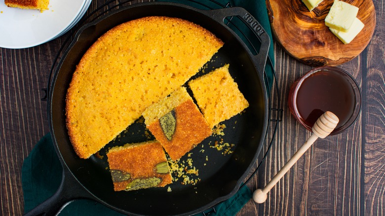 sage conbread with side of honey 