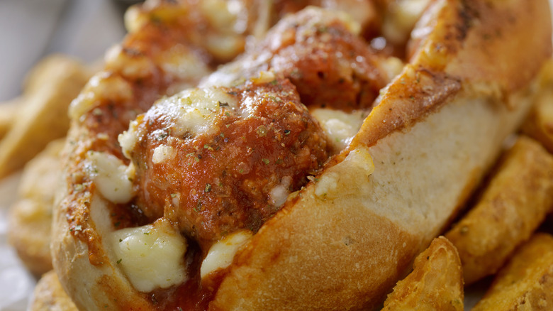 meatball sub with fries