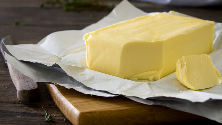 block of butter on wrapper