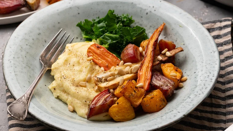 polenta with roasted root vegetables