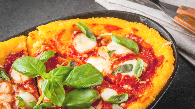 pizza with polenta base 