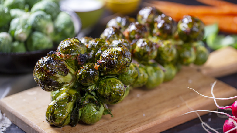 Brussels sprouts on stalk