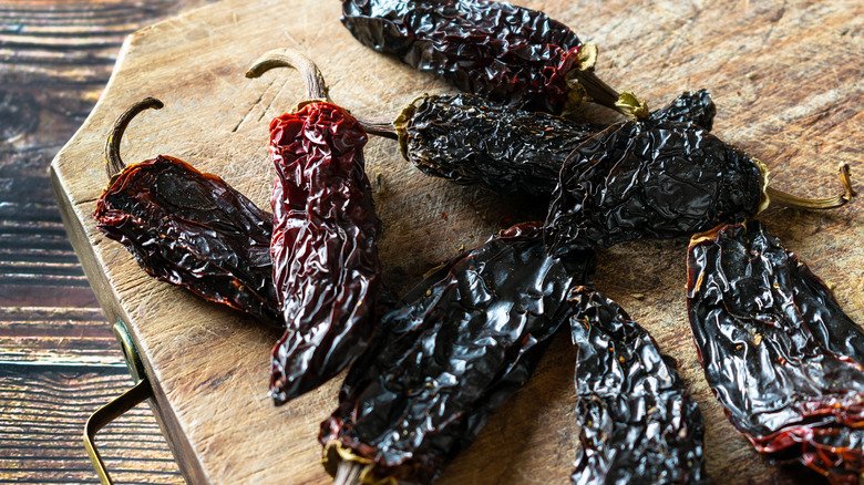 Chipotle peppers cutting board