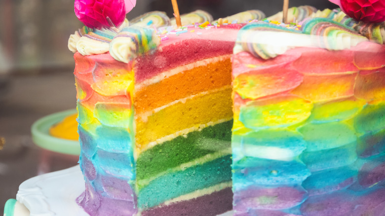 Rainbow cake slice missing