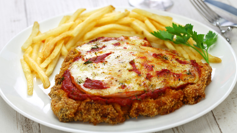 Argentina milanesa and fries