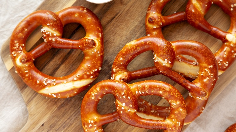 Bavarian pretzels on board