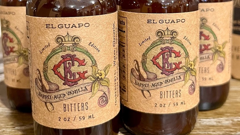 bottles of El Guapo Barrel-Aged Vanilla bitters