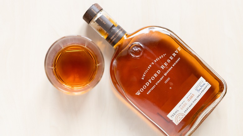 Woodford Reserve dram and bottle