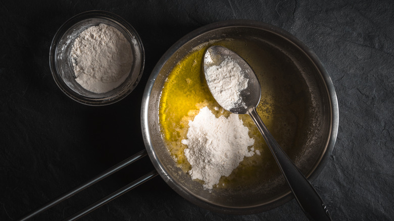 Flour and butter in a pan