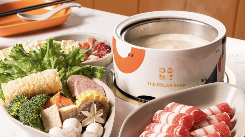 Dolar shop hotpot vegetables and meat