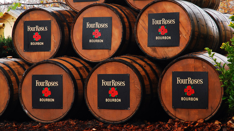 Barrels of Four Roses bourbon