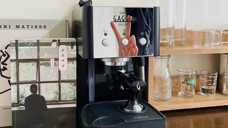 Gaggia Deluxe espresso machine on counter