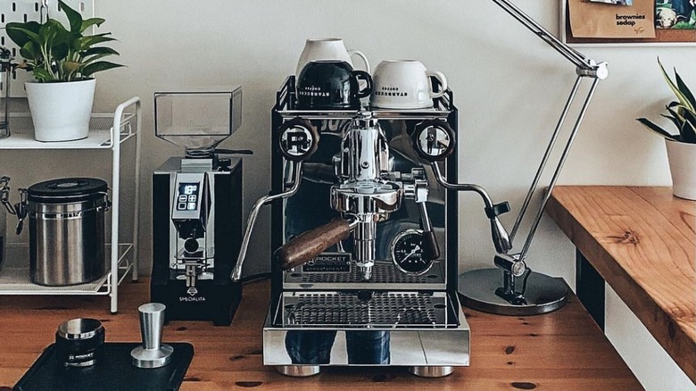 Rocket espresso machine on counter