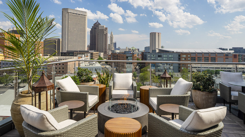 Outdoor terrace at Lumin Sky Bar