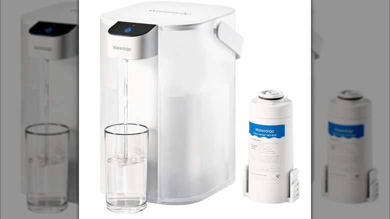 A Waterdrop Electric Water Filter Pitcher is shown