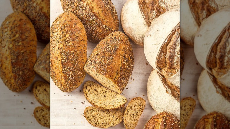 Artisan breads on table at Wegman's